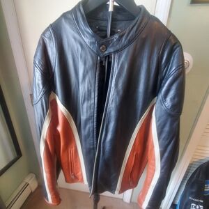 Wilsons Leather Black and Orange Leather Performance Jacket